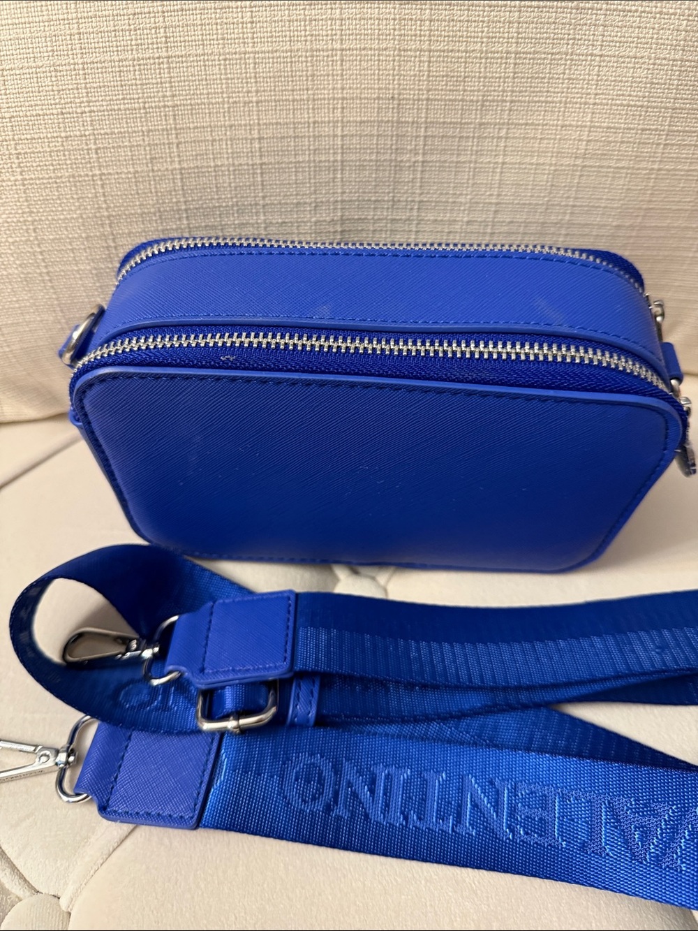 Valentino Royal Blue Stud-Trim Crossbody Camera Bag - Picture 2 of 3
